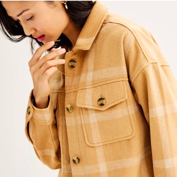 Sonoma Goods For Life Plaid Utility Shacket Jacket - Picture 8 of 8